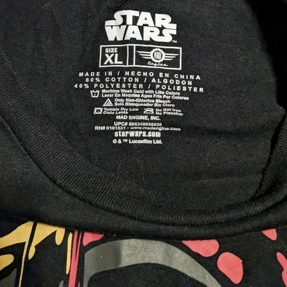 Star Wars Darth Vader Graphic T-Shirt Black XL Extra Large‎ Mad Engine - Picture 4 of 5